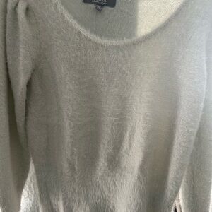 White with hint of silver glitter fuzzy warm and adorable